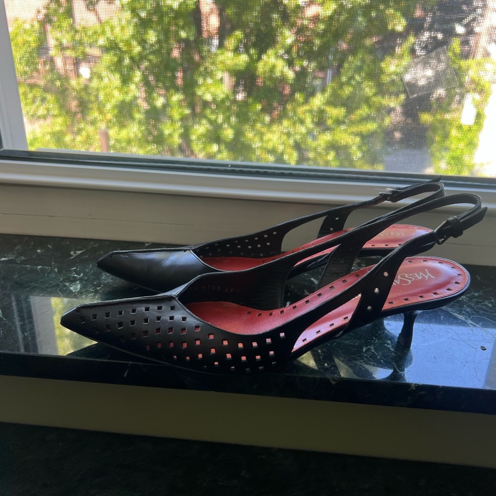 Yves Saint Laurent Black and Red Heels